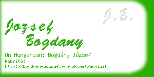 jozsef bogdany business card